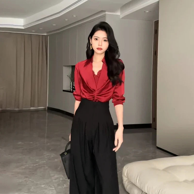 Women's Ultra High Waist Wide Leg Straight Pants