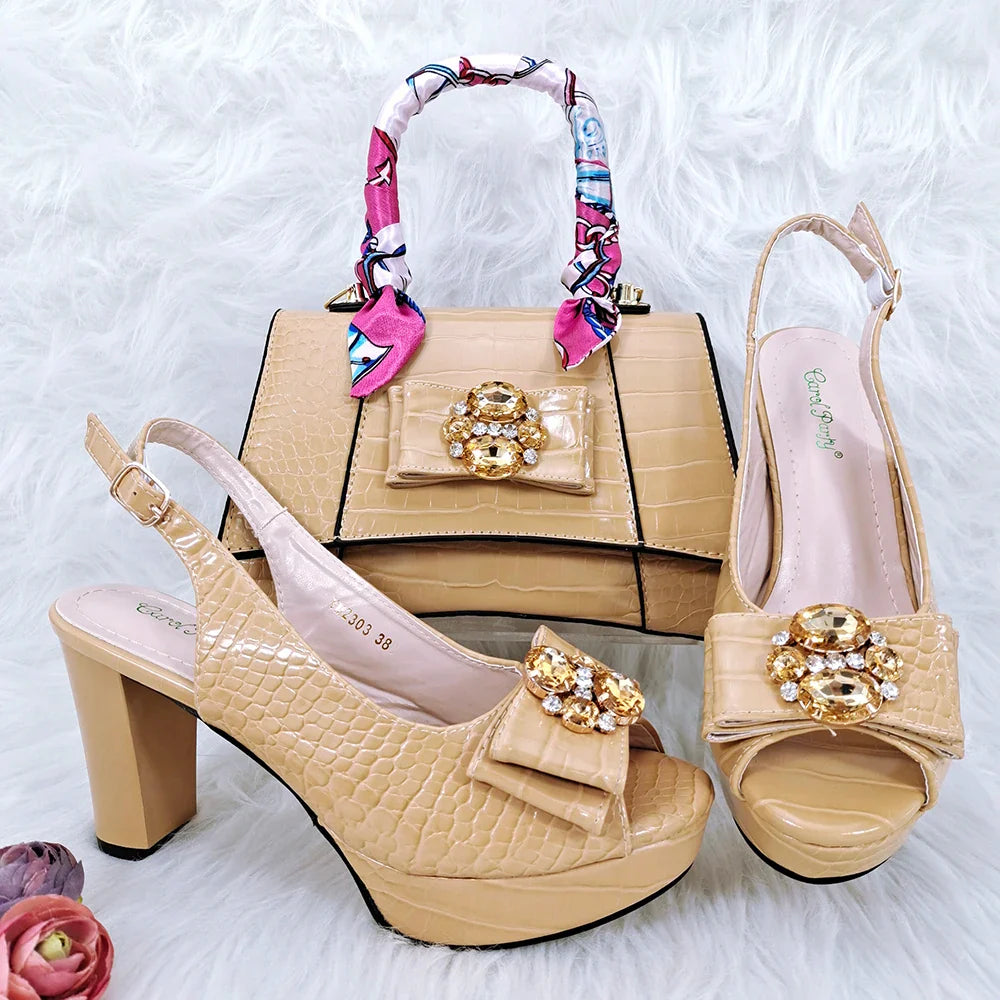 New Arrival Shoes and Bag Set African Sets HFG1-29