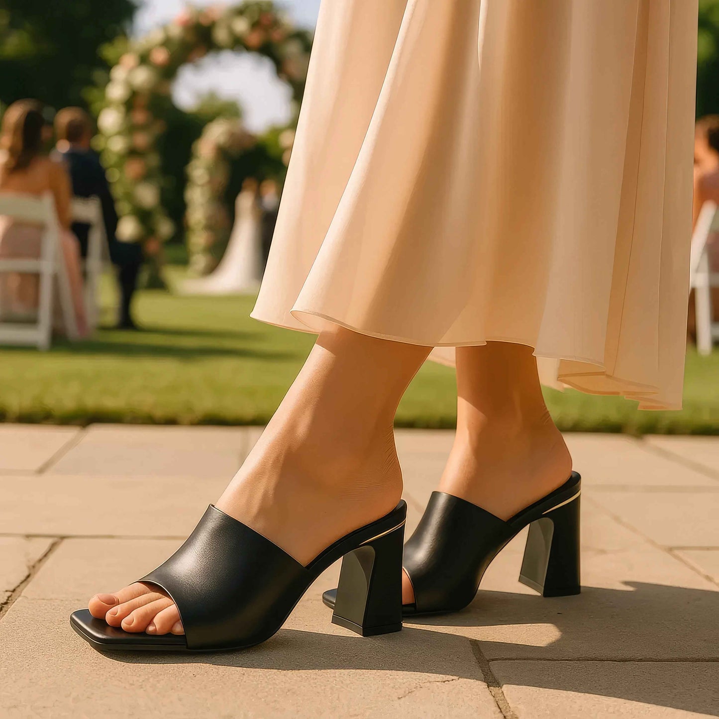 Women's Soho Silver Square Toe Heeled Sandals