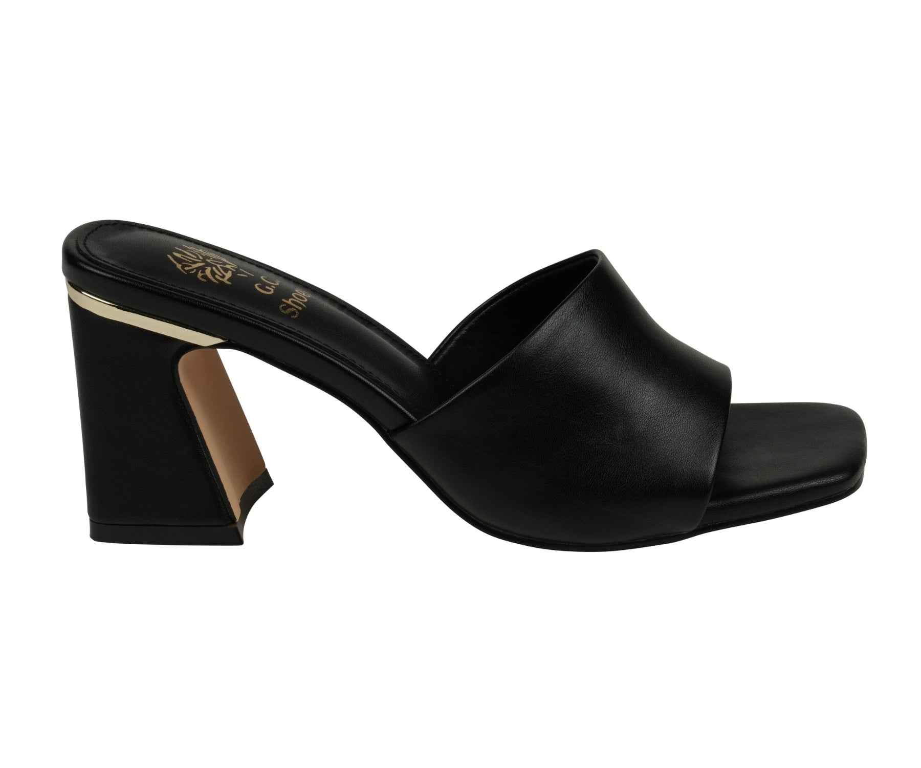 Women's Soho Black Square Toe Heeled Sandals