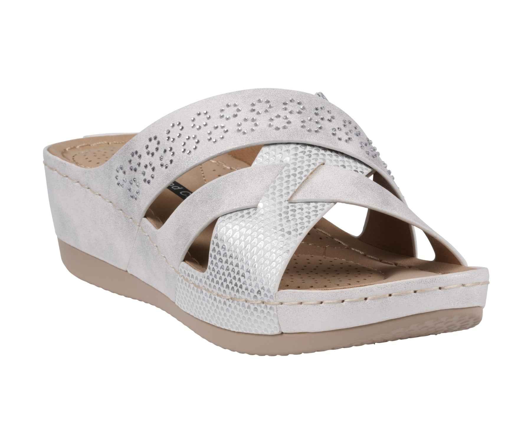 Soraya White Wedge Sandal