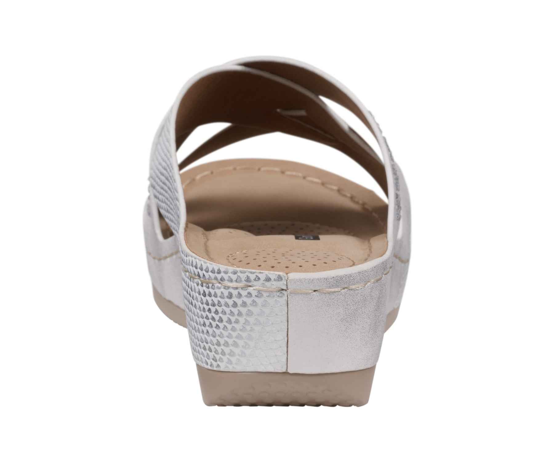 Soraya White Wedge Sandal