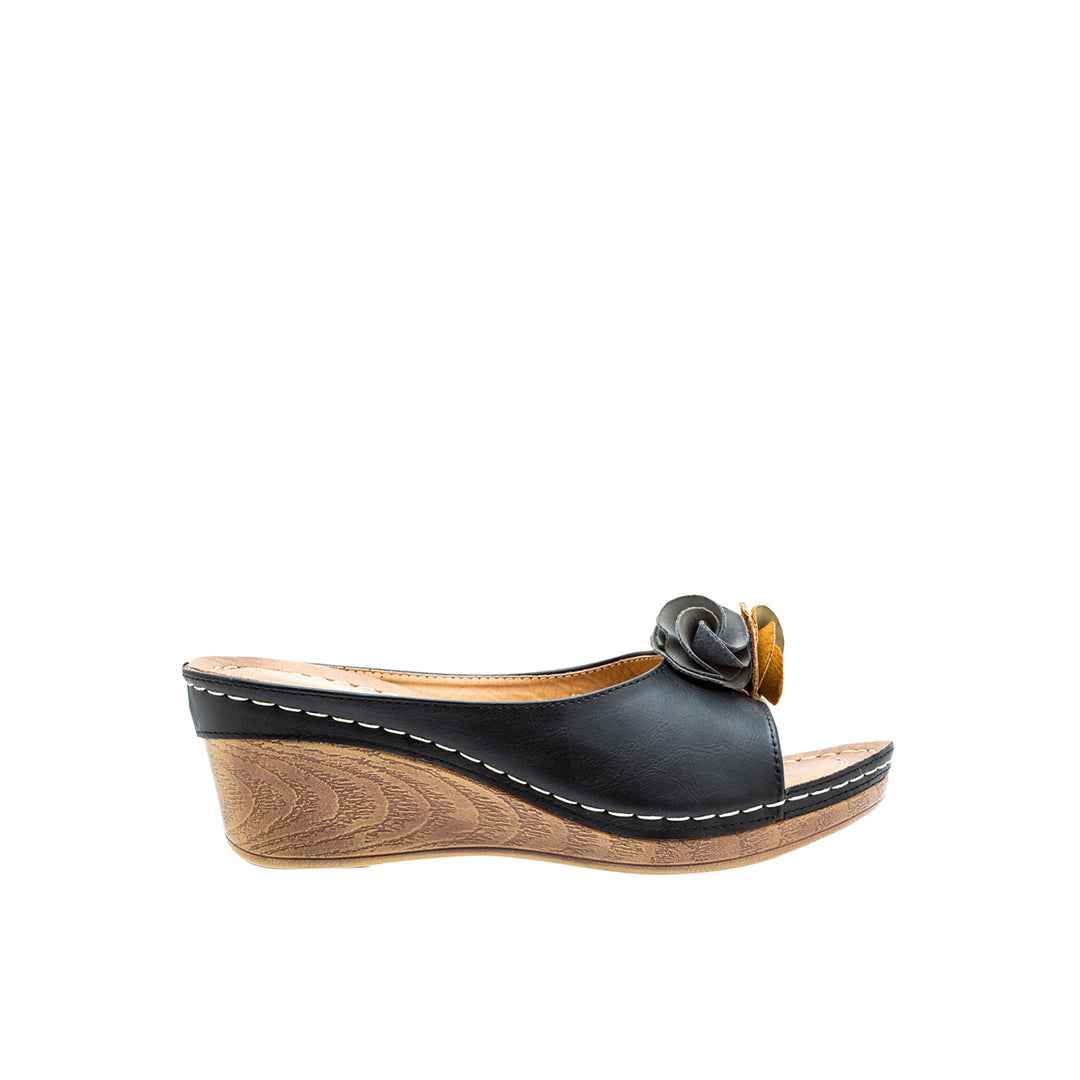 Women's Sydney Black Wedge Sandals