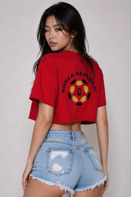 Short Sleeve Cotton Korea Print Shirt