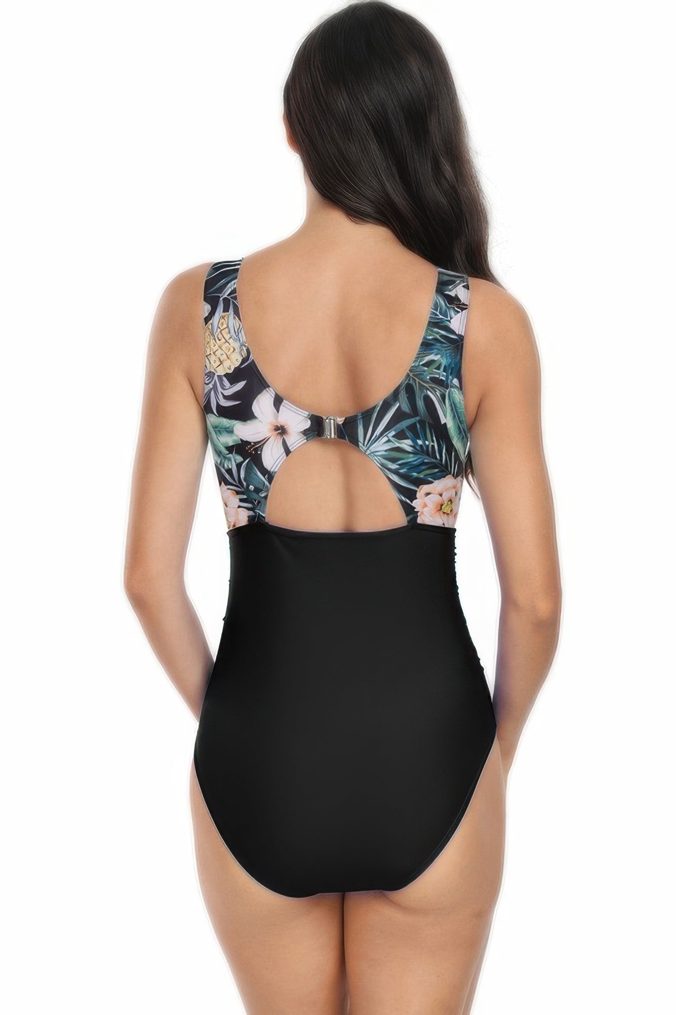 Sleeveless Color Block Floral Fit Lace Swimsuits