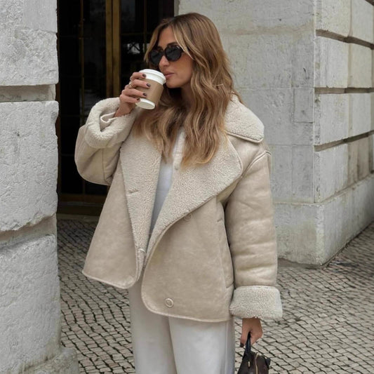 Women's Suede Shearling Coat