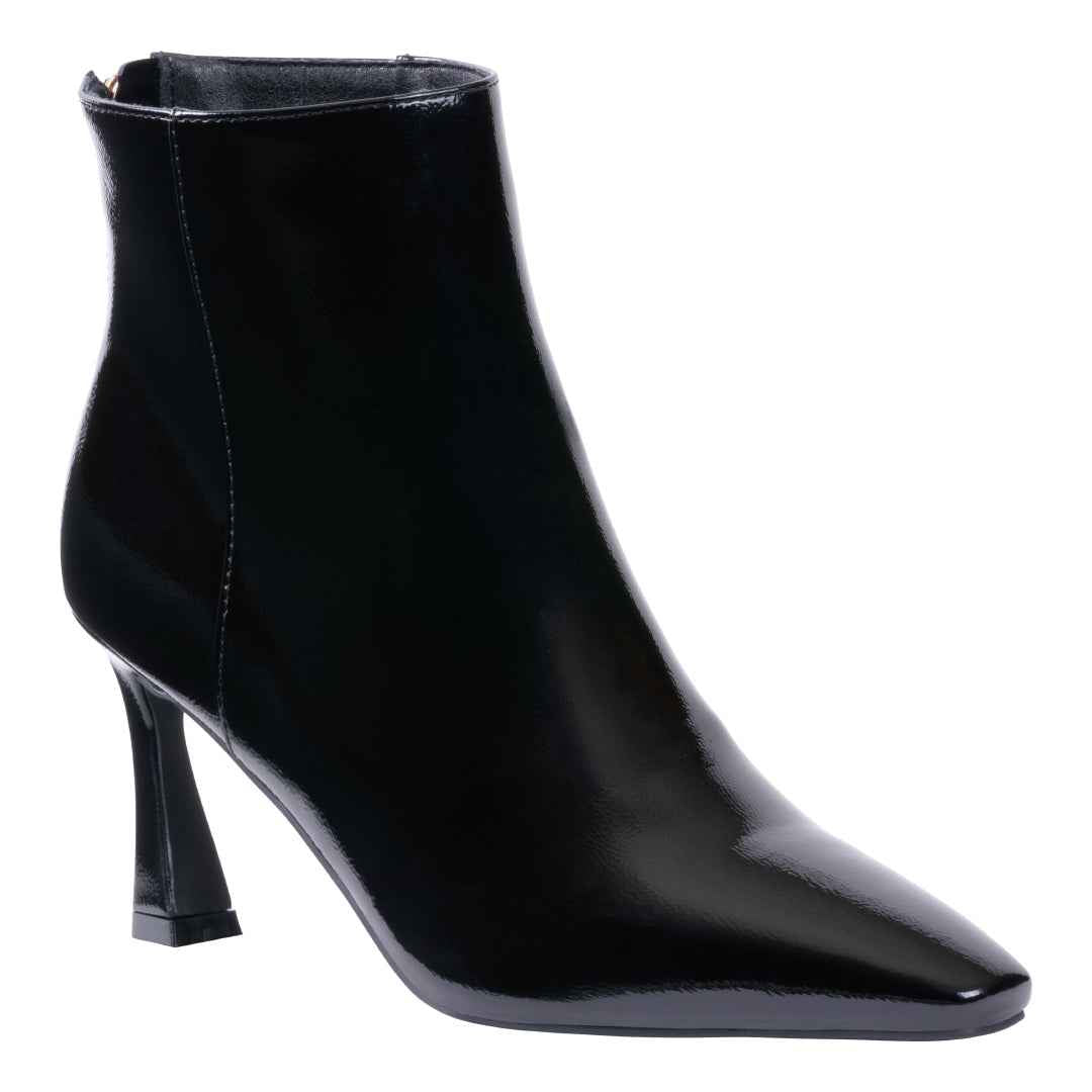 Women’s Marcel Black Bootie | Pointed Toe Flared Heel Boots