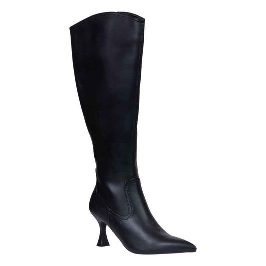 Women’s Vanessa Black Bootie | Knee-High Pointed Heel Boots