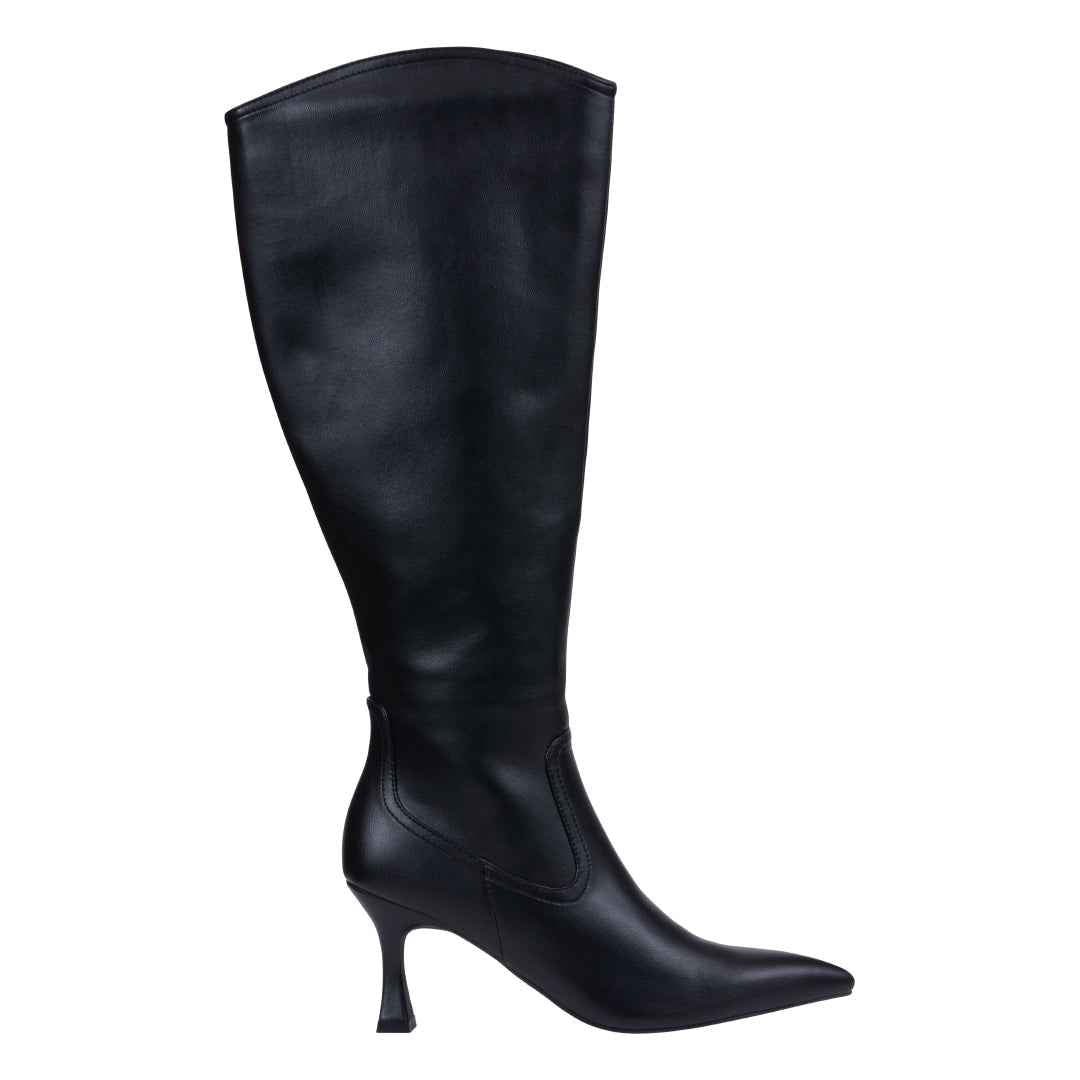 Women’s Vanessa Black Bootie | Knee-High Pointed Heel Boots