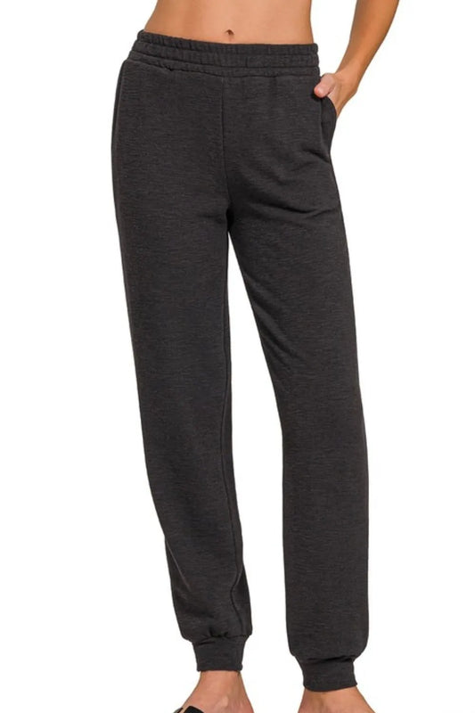 Zenana Cotton Slub Jogger Pants