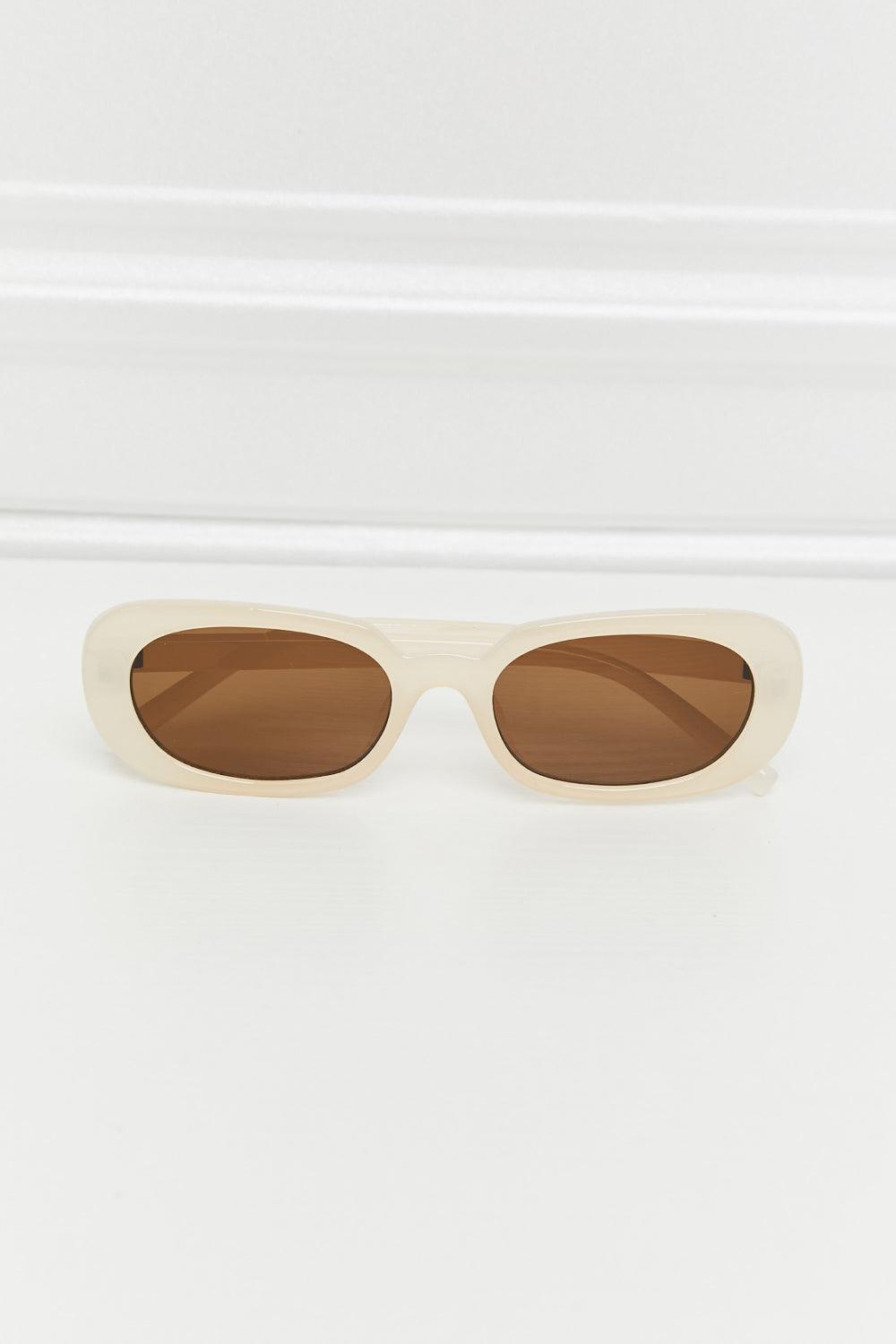 Oval Full Rim Sunglasses Cream One Size