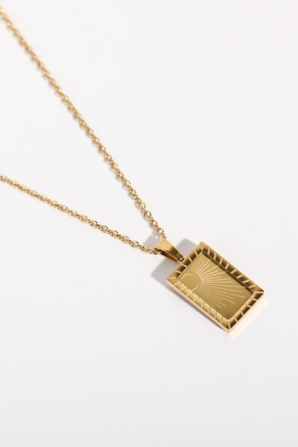 Stainless Steel 18K Gold-Plated Necklace Sun One Size