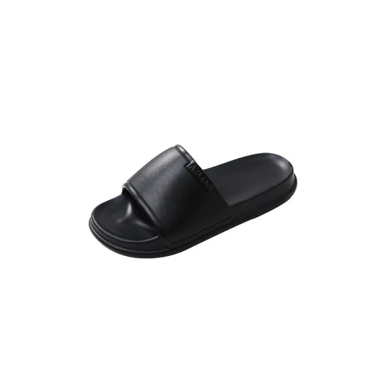 Open Toe Platform Slippers Black