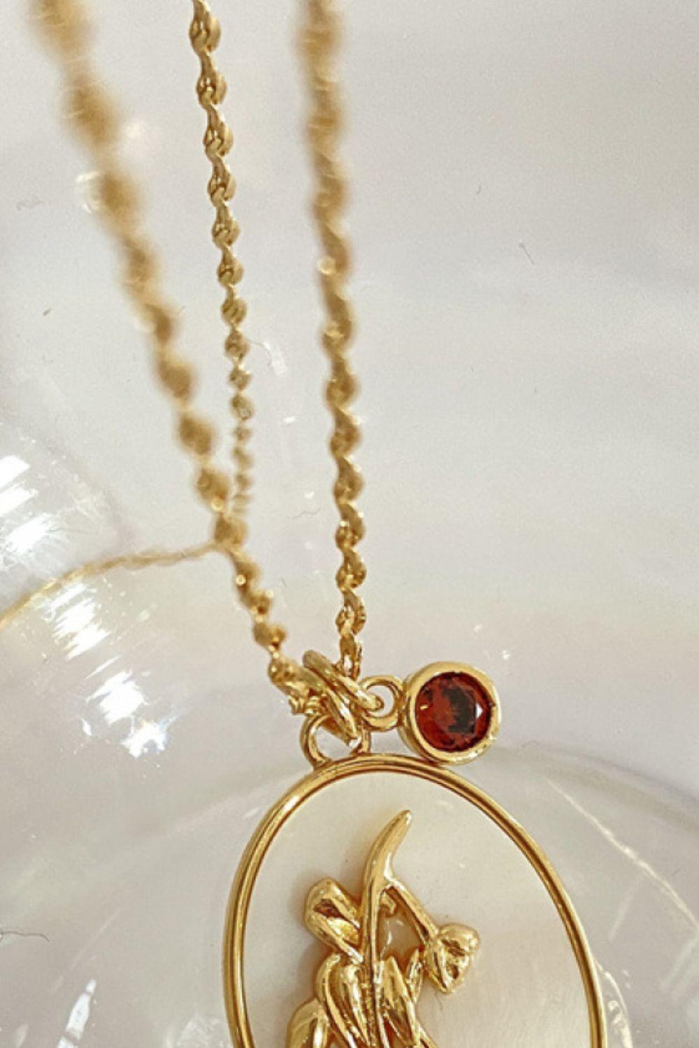 Flower Shell Pendant Copper Necklace
