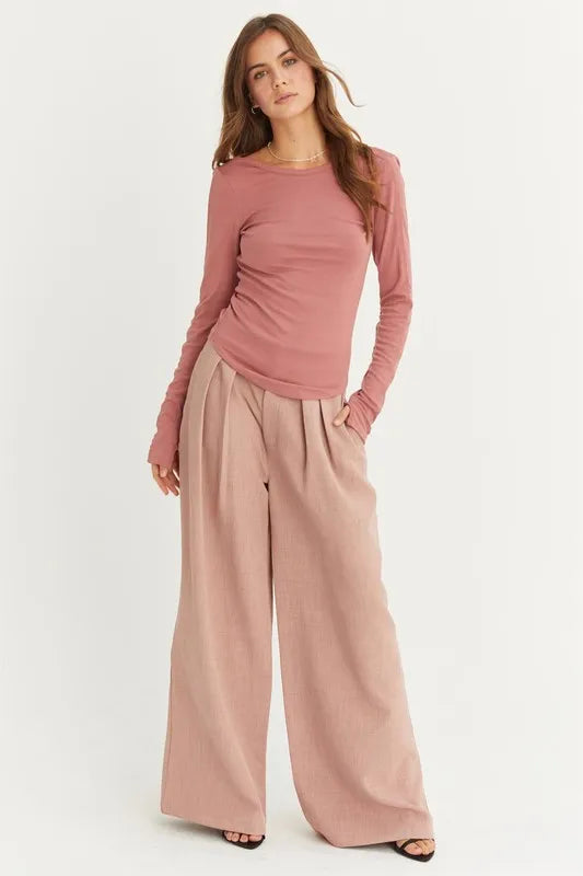 HYFVE Western Style Top with Low Scoop Back CLAY