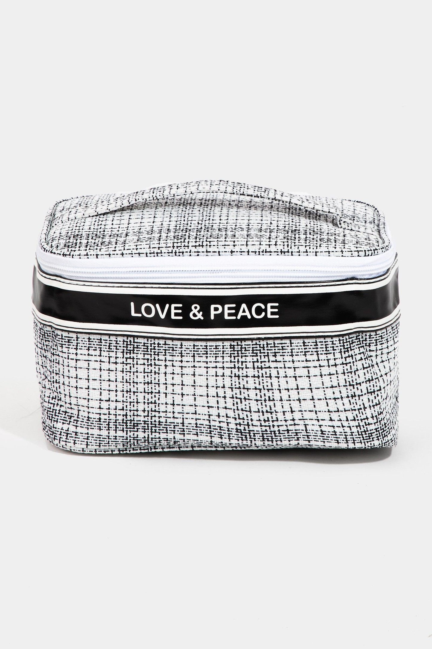 Fame Love & Peace Striped Handle Bag White One Size
