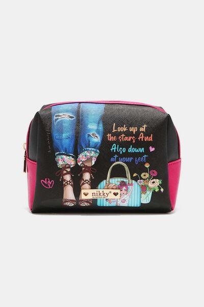 Nicole Lee USA Printed Extra Large Cosmetic Pouch Lovely Feet One Size