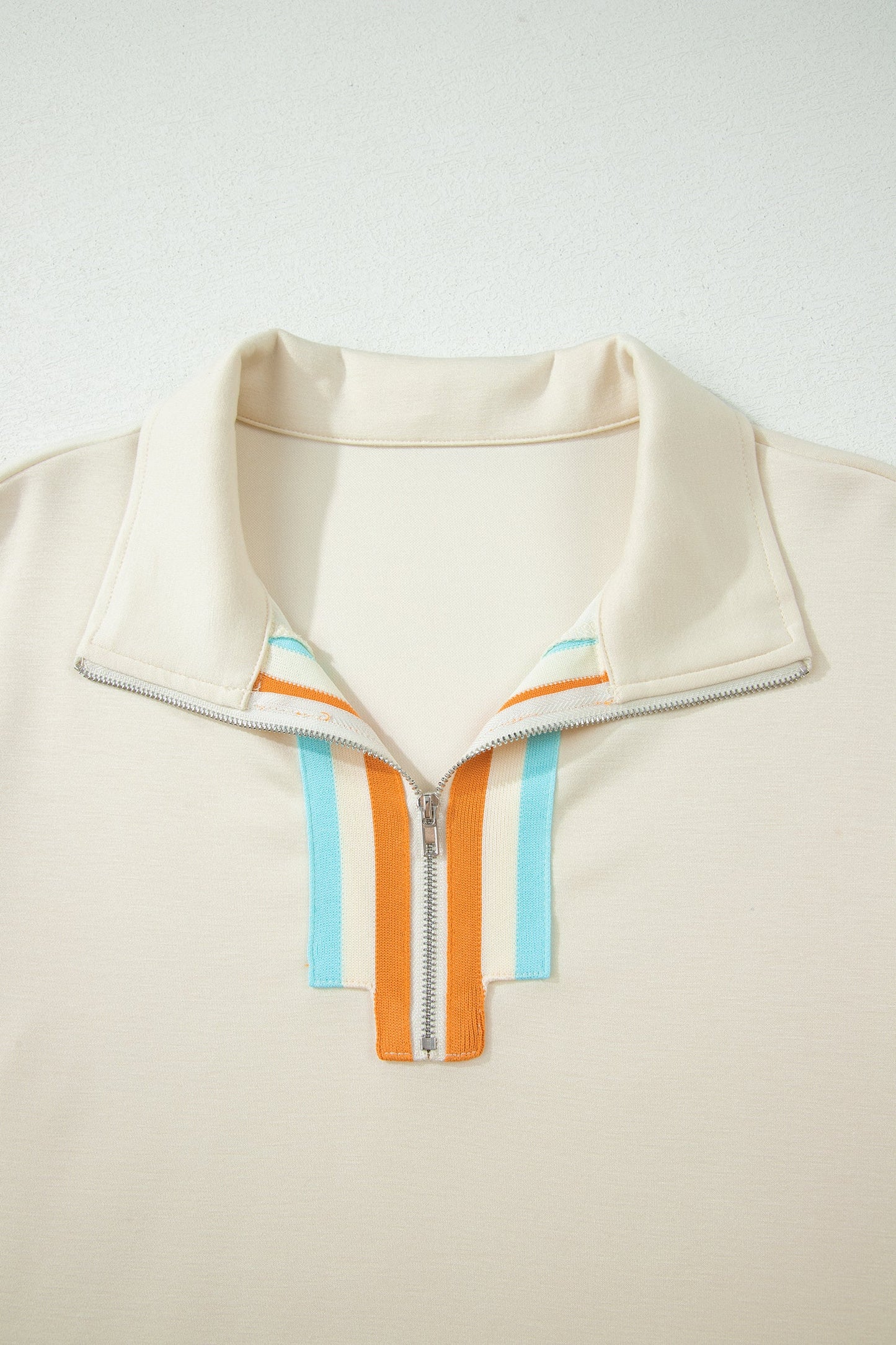 Stripe Half Zip Polo Tee & Shorts Set