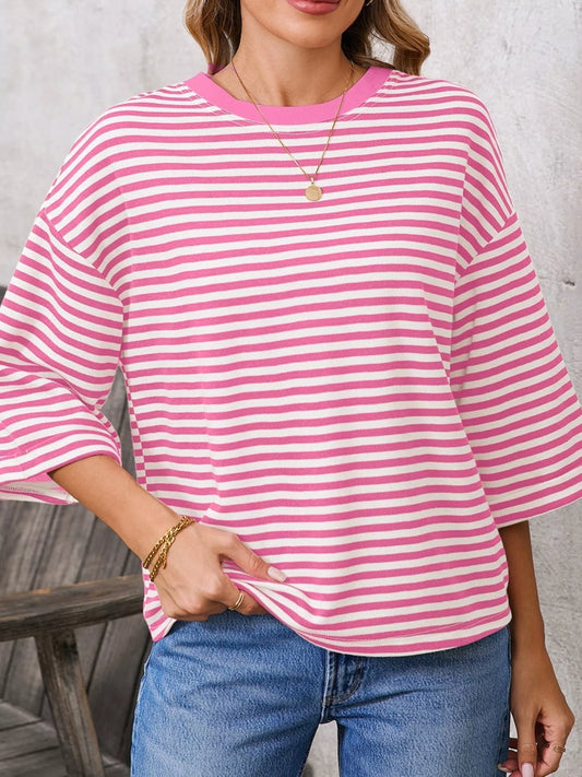 Striped Back Bow Tie T-Shirt