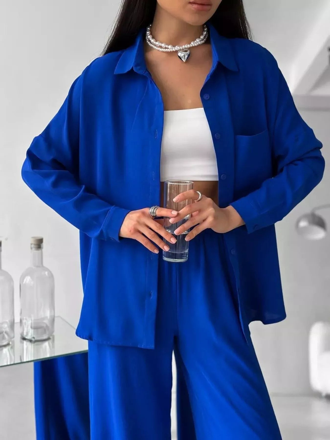 Button Down Shirt and Pants Set