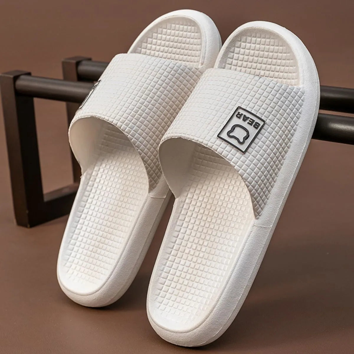 Open Toe Flats Slippers White