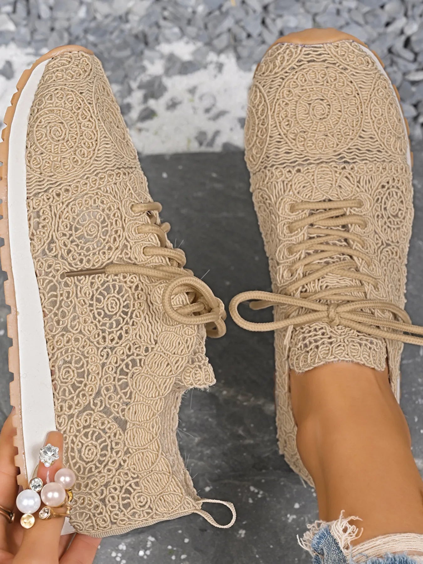 Mesh Lace Up Sneakers