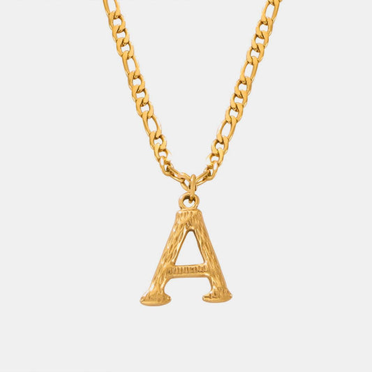 Titanium Steel Letter Pendant Necklace Style A One Size