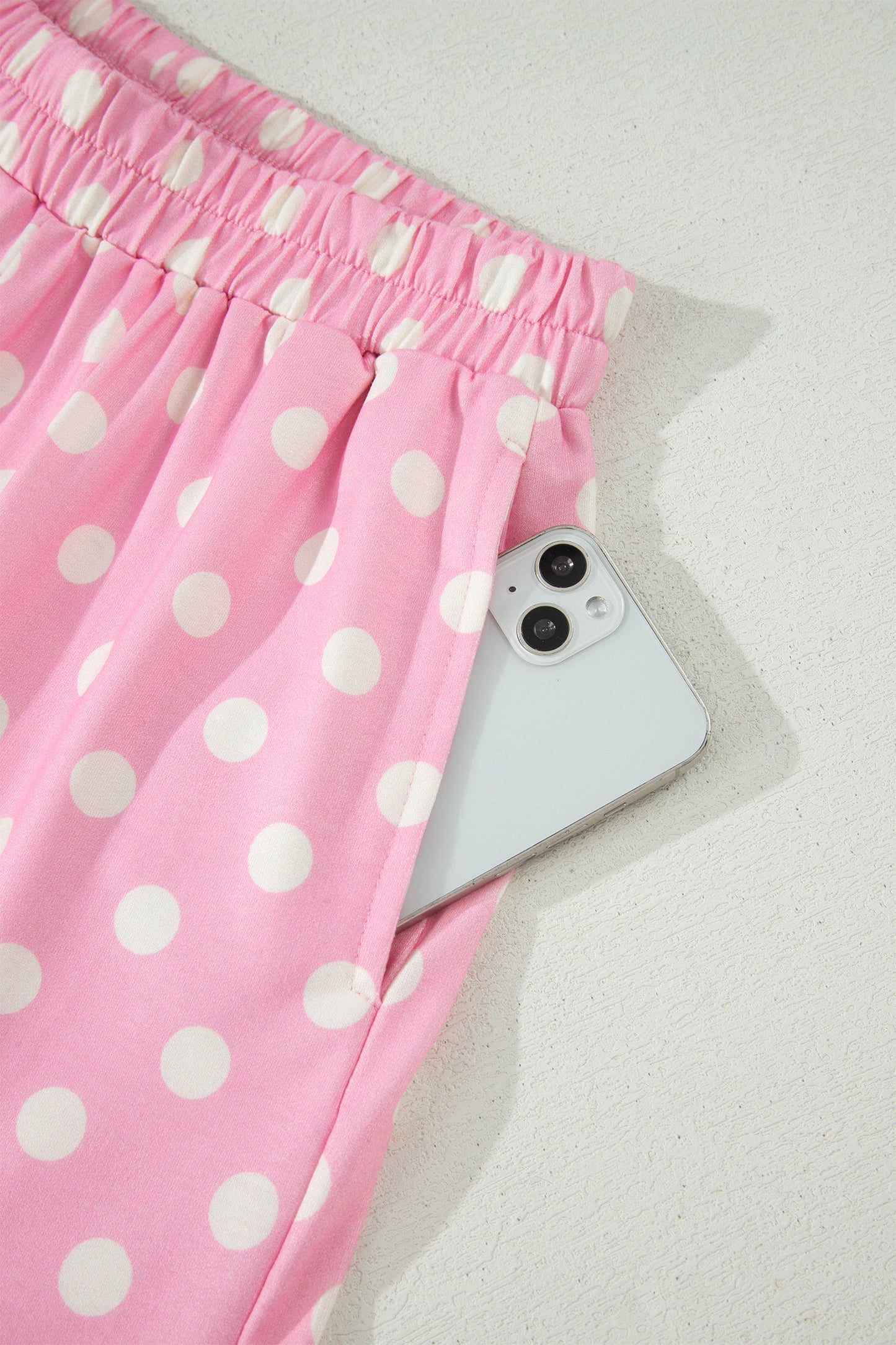 Polka Dot Colorblock Mock Neck & Shorts Set