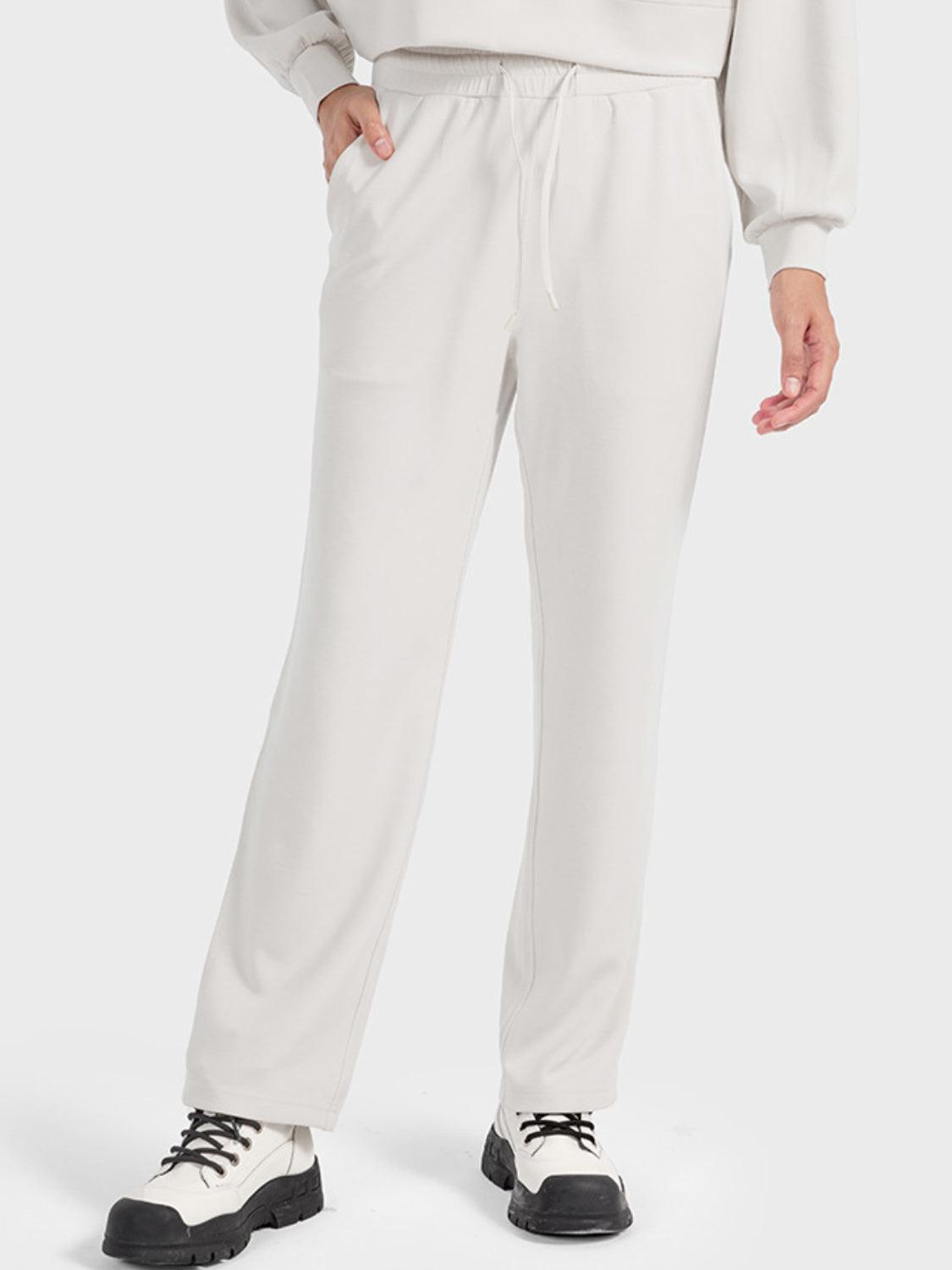 Millennia Drawstring Pocketed Sport Pants Ivory