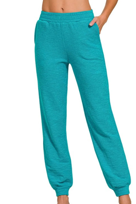 Zenana Cotton Slub Jogger Pants