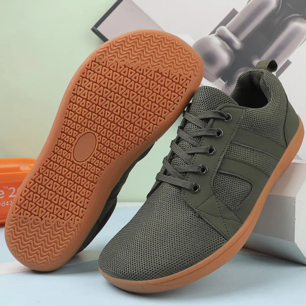 Breathable Mesh Round Toe Athletic Army Green