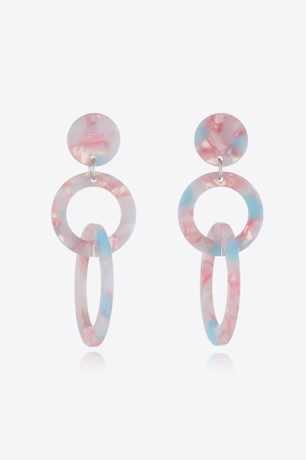 Acrylic Double-Hoop Earrings Blush Pink One Size