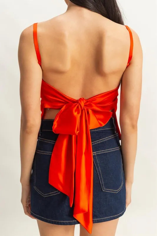 HYFVE Satin Back Tie Detail Cami