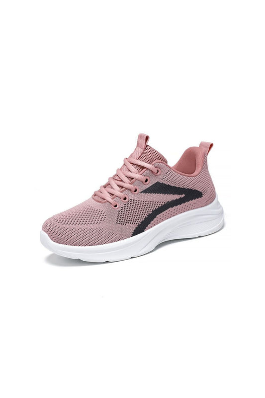 Lace Up Mesh Breathable Athletic Pink
