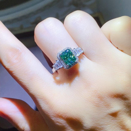 2 Carat Moissanite 925 Sterling Silver Ring Silver