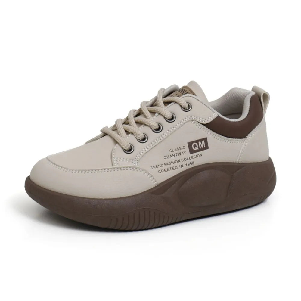 Lace Up Round Toe Platform Sneakers