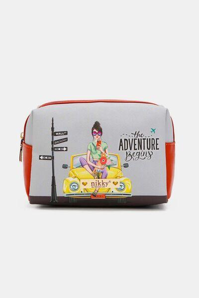 Nicole Lee USA Printed Extra Large Cosmetic Pouch Fun Begins One Size