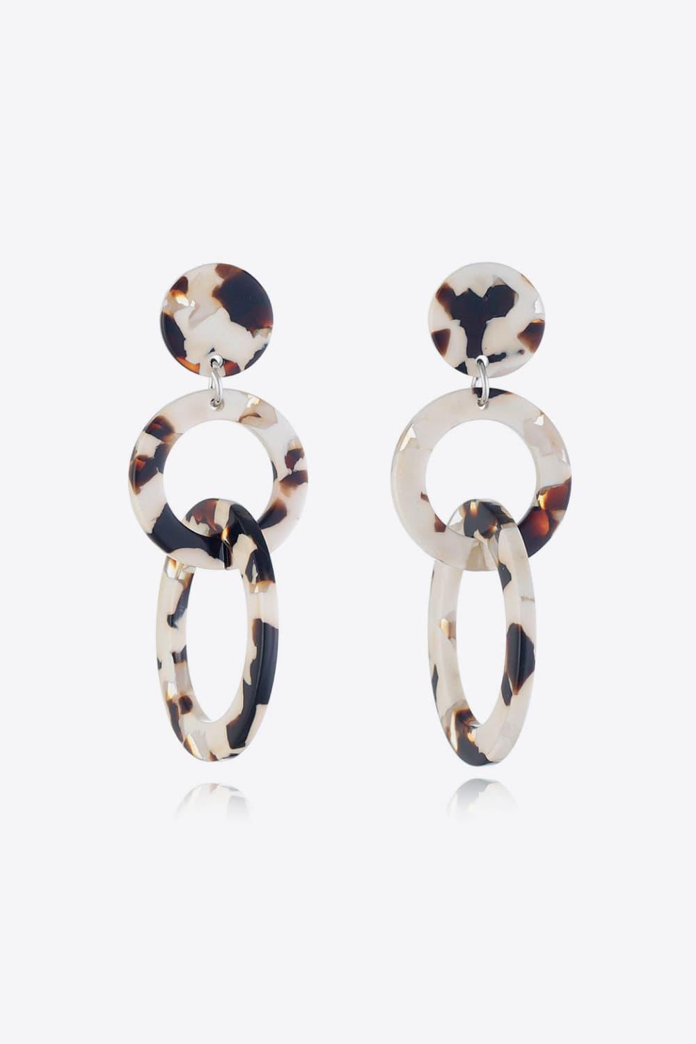 Acrylic Double-Hoop Earrings Beige One Size