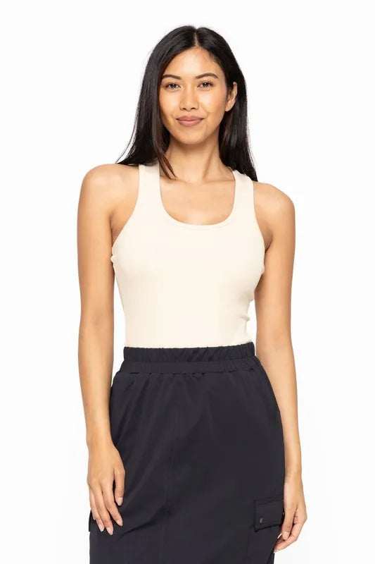 MONO B Slim Fit Scoop Neck Tank