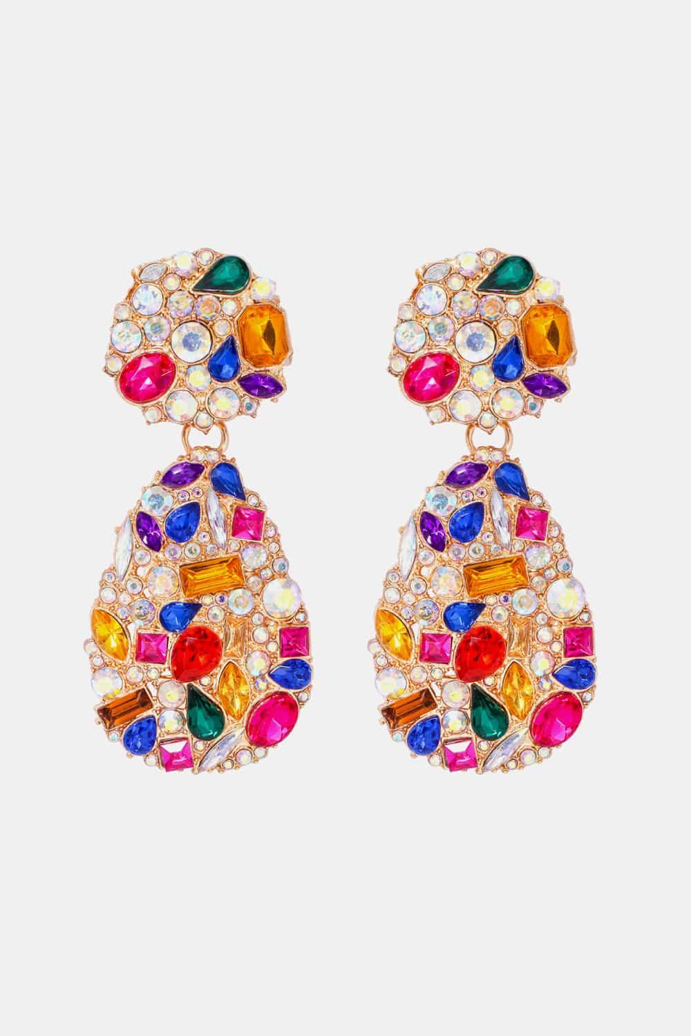 Teardrop Shape Zinc Alloy Dangle Earrings Multicolor One Size
