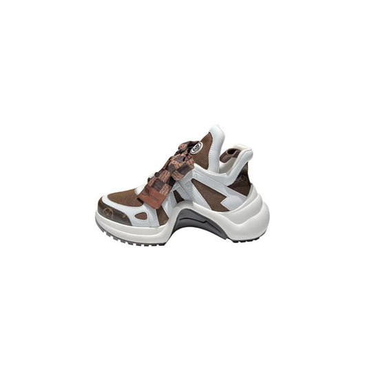 Round Toe Platform Sneakers Khaki