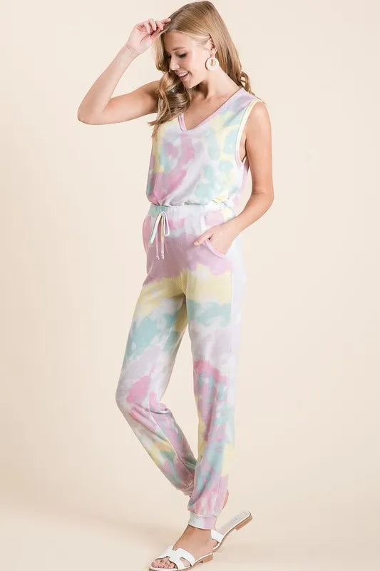 BiBi Tie Dye French Terry Casual Pants