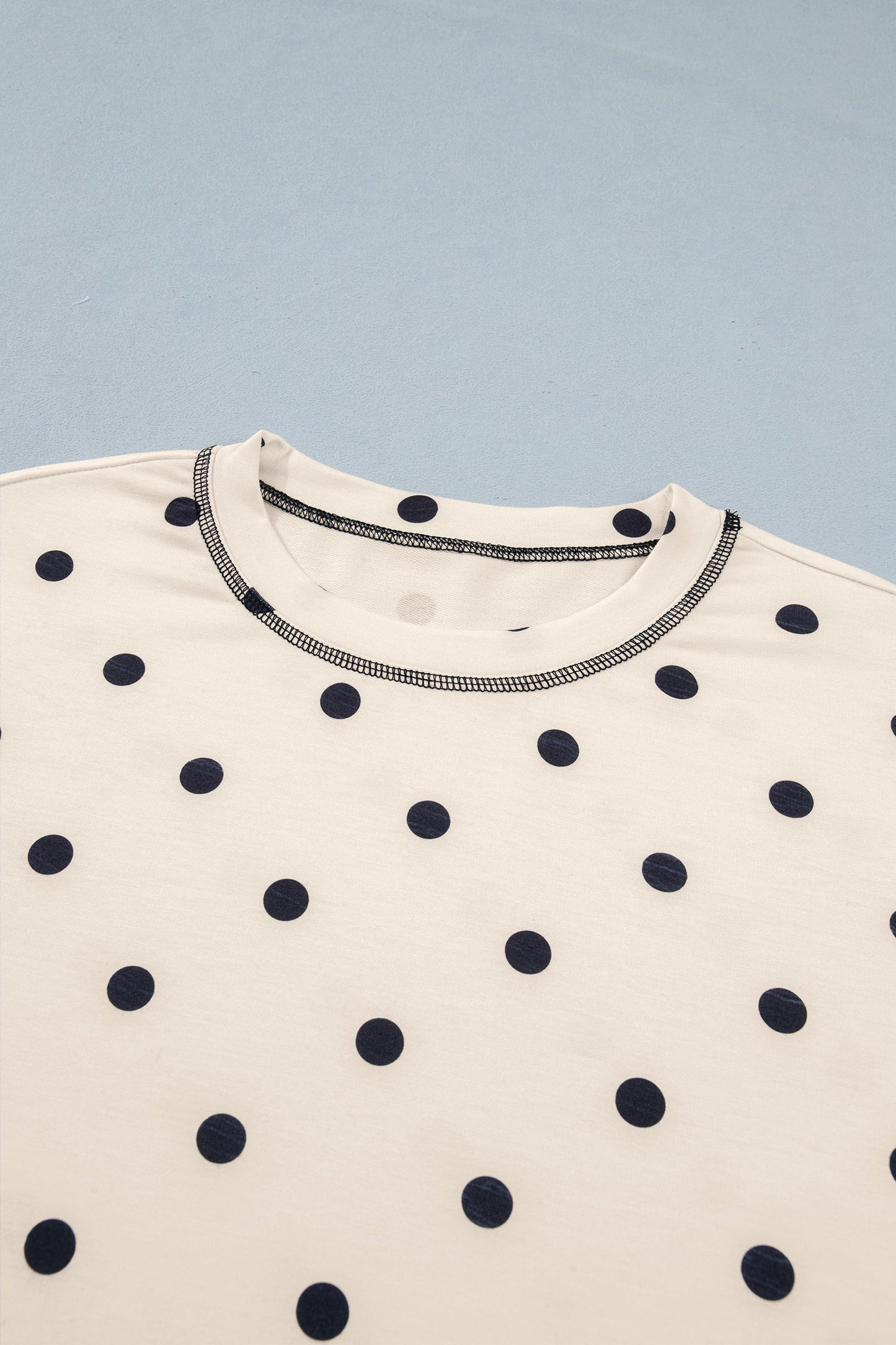 Polka Dot Loose Tee & Drawstring Shorts Set