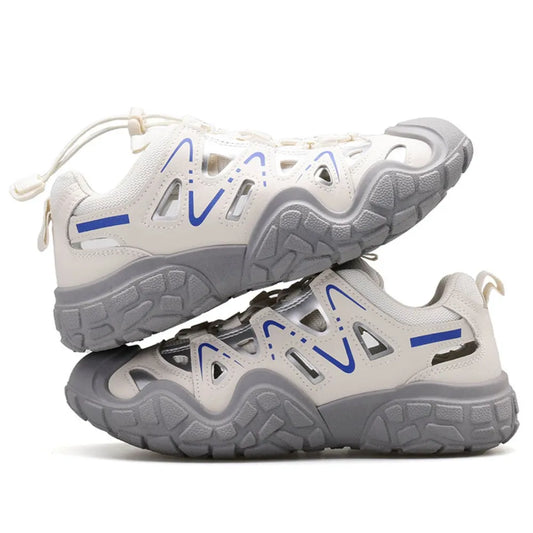 Elastic Lock Laces Round Toe Platform Contrast Athletic