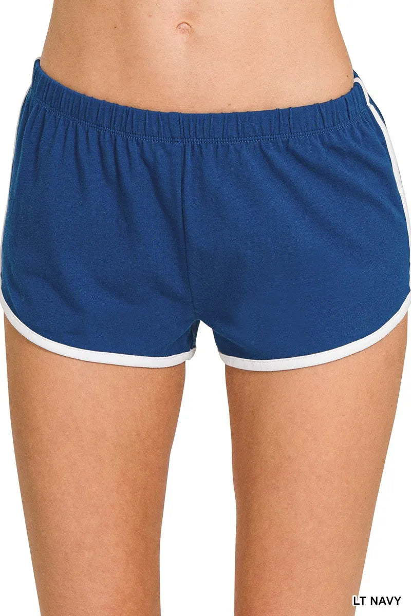Zenana Elastic Waistband Dolphin Shorts