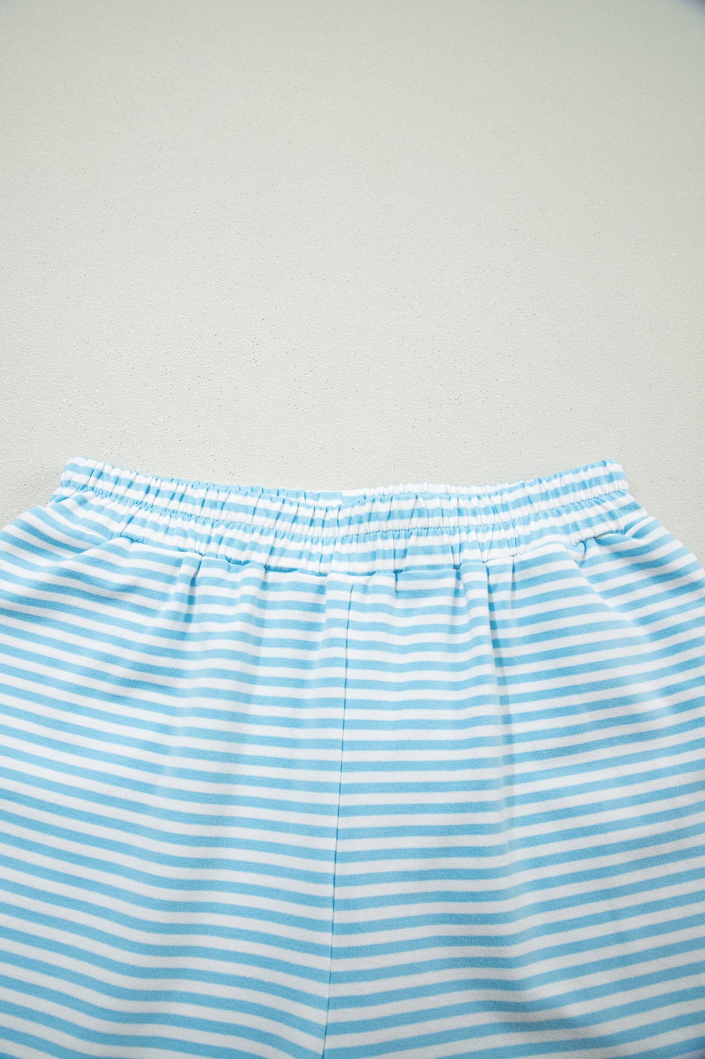 Stripe Oversized Mock Neck Sweatshirt & Shorts Set