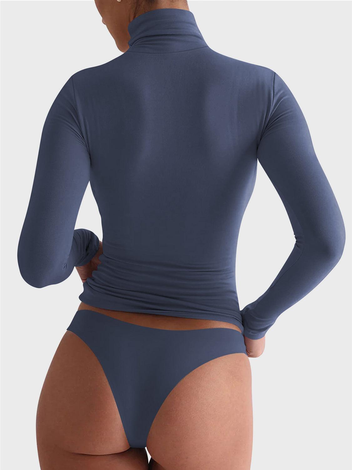 Lovelet Turtleneck Long Sleeve T-Shirt Dark Blue