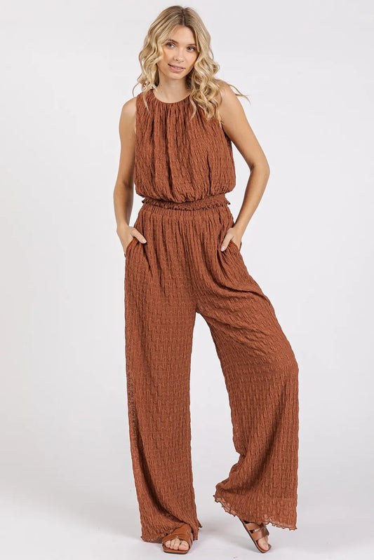 Mittoshop Textured Stretchy Crop Tank and Pants Set