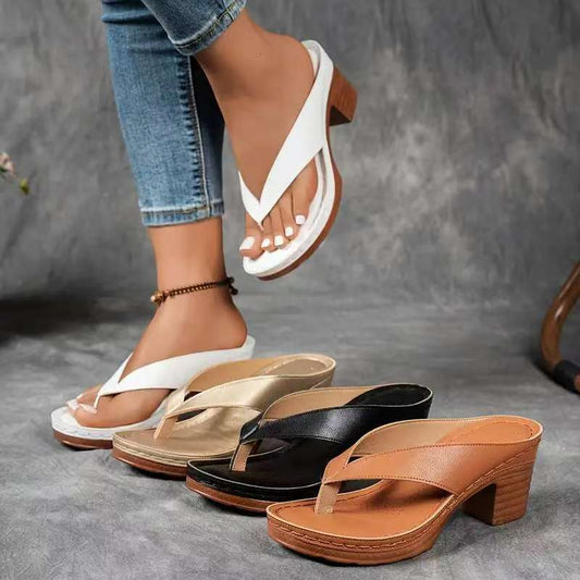 Women's Square Heel Wedge Sandals — 5 Colors, Sizes 36–43