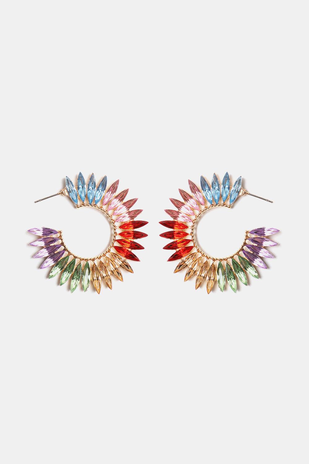 Zinc Alloy Acrylic C-Hoop Earrings Style B One Size